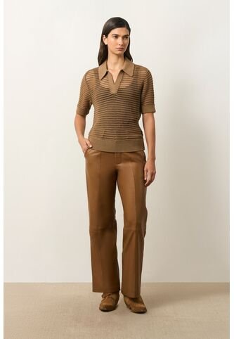 Polo Tejida Lascar Para Mujer Fit Holgado Polo Tejida Lascar Para Mujer Fit Holgado Miel L VÉLEZ Vélez
