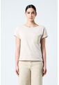 Camiseta Manga Corta Para Mujer Bolsillo Cuero Camiseta Manga Corta Para Mujer Bolsillo Cuero Arena M VÉLEZ de Vélez