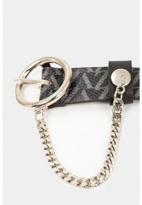 Manilla VZ Cocuy De Cuero Para Mujer Estampado Y Cadena Negro