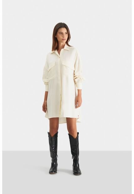 Vestido Gobi Camisero Para Mujer Inspiración Cargo Vestido Gobi Camisero Para Mujer Inspiración Cargo Crema 05 Vélez