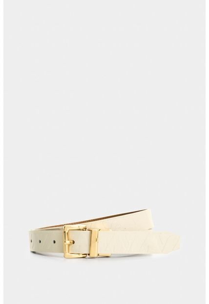 Cinturón Doble Faz Calix De Cuero Para Mujer Monogram Cinturón Doble Faz Calix De Cuero Para Mujer Monogram Blanco M Vélez