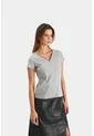 Camiseta Básica Para Mujer Millaré Metálico Decorativo Camiseta Básica Para Mujer Millaré Metálico Decorativo Gris XL VÉLEZ de Vélez
