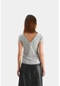 Camiseta Básica Para Mujer Millaré Metálico Decorativo Camiseta Básica Para Mujer Millaré Metálico Decorativo Gris XL VÉLEZ de Vélez