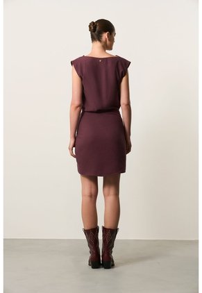 Vestido Mini En Tencel Para Mujer Cuma Vestido Mini En Tencel Para Mujer Cuma Vinotinto 12 VÉLEZ