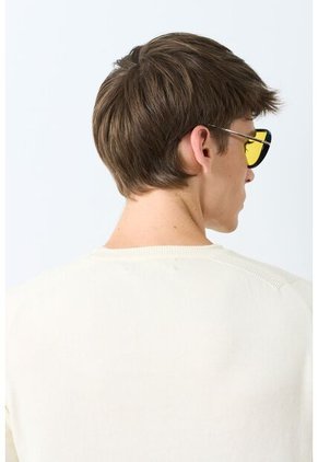 Sweater Tejido En Algodón Para Hombre Manga Ranglan Sweater Tejido En Algodón Para Hombre Manga Ranglan Crema L VÉLEZ