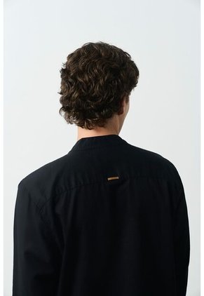 Camisa Manga Larga Para Hombre Cuello Nerú Camisa Manga Larga Para Hombre Cuello Nerú Negro L VÉLEZ