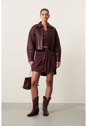 Vestido Mini En Tencel Para Mujer Cuma Vestido Mini En Tencel Para Mujer Cuma Vinotinto 12 VÉLEZ