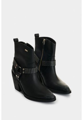 Botas De Cuero Acabado Rústico Para Mujer Elias Botas De Cuero Acabado Rústico Para Mujer Elias Negro 39 VÉLEZ
