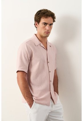 Camisa Costero De Manga Corta Para Hombre Camisa Costero De Manga Corta Para Hombre Rosado XS VÉLEZ