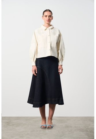 Chaqueta Cropped Para Mujer Surco Chaqueta Cropped Para Mujer Surco Crema L VÉLEZ Vélez
