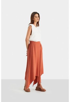 Falda En Tejido Plano Para Mujer Inspiración Retro Falda En Tejido Plano Para Mujer Inspiración Retro Naranja 08 Vélez