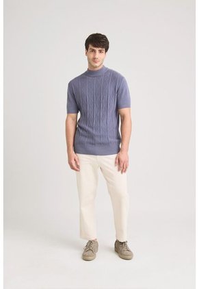 Camiseta Tejida Shadow Para Hombre Figuras Geométricas Camiseta Tejida Shadow Para Hombre Figuras Geométricas Azul XL Vélez