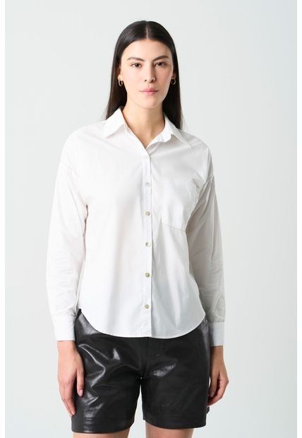 Camisa Manga Larga Basic En Tejido Plano Para Mujer Detalle Millaré Camisa Manga Larga Basic En Tejido Plano Para Mujer Detalle Millaré Blanco M Vélez