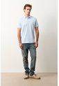 Polo Lucca Manga Corta Para Hombre Texturizada Polo Lucca Manga Corta Para Hombre Texturizada Azul Claro S VÉLEZ de Vélez