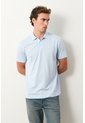 Polo Lucca Manga Corta Para Hombre Texturizada Polo Lucca Manga Corta Para Hombre Texturizada Azul Claro S VÉLEZ de Vélez