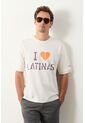 Camiseta Cropped En Algodón Para Hombre I Love Latinas 2.0 Camiseta Cropped En Algodón Para Hombre I Love Latinas 2.0 Crema L VÉLEZ de Vélez