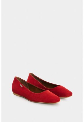Baleta De Cuero Gamuzado Para Mujer Elia Baleta De Cuero Gamuzado Para Mujer Elia Rojo 39 VÉLEZ