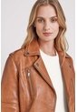 Chaqueta Biker Natura De Cuero Para Mujer Semi Ajustada Chaqueta Biker Natura De Cuero Para Mujer Semi Ajustada Miel M VÉLEZ de Vélez