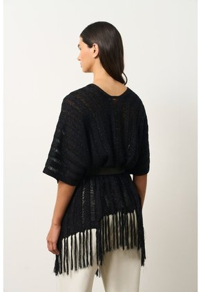 Cárdigan Tipo Poncho Tejido Para Mujer Quena Cárdigan Tipo Poncho Tejido Para Mujer Quena Negro XL VÉLEZ