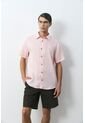 Camisa En Lino Manga Corta Siena Para Hombre Camisa En Lino Manga Corta Siena Para Hombre Rosado S VÉLEZ de Vélez