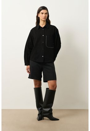 Chqueta Tahua En Denim Para Mujer Oversized Chqueta Tahua En Denim Para Mujer Oversized Negro M VÉLEZ