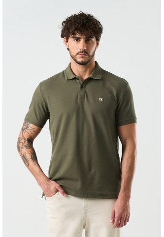 Polo Manga Corta Essential Para Hombre Textura Polo Manga Corta Essential Para Hombre Textura Verde Oliva S VÉLEZ Vélez
