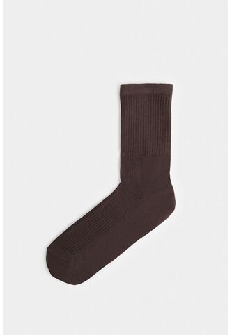 Calcetines Media Pierna De Algodón Con Jacquard Para Hombre Diseño Unicolor Calcetines Media Pierna De Algodón Con Jacquard Para Hombre Diseño Unicolor Cafe XS VÉLEZ Vélez