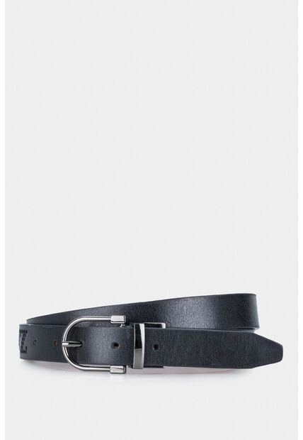 Cinturón Doble Faz Monograma De Cuero Para Mujer Formal Cinturón Doble Faz Monograma De Cuero Para Mujer Formal Negro M VÉLEZ