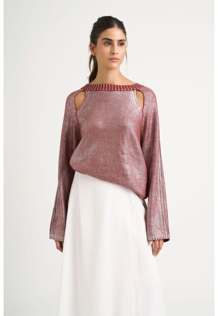Sweater Star En Tejido Rectilíneo Para Mujer Efecto Metalizado Sweater Star En Tejido Rectilíneo Para Mujer Efecto Metalizado Vinotinto S VÉLEZ