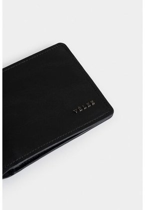 Billetera Montt De Cuero Para Hombre Acabado Brillo Billetera Montt De Cuero Para Hombre Acabado Brillo Negro VÉLEZ