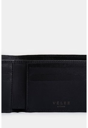 Billetera Montt De Cuero Para Hombre Acabado Brillo Billetera Montt De Cuero Para Hombre Acabado Brillo Negro VÉLEZ