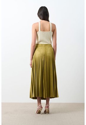 Falda Plisada Alma Para Mujer Tejido De Punto Falda Plisada Alma Para Mujer Tejido De Punto Verde Oliva 12 VÉLEZ
