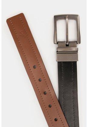 Cinturón Doble Faz Kafka De Cuero Para Hombre Hebilla Reversible Cinturón Doble Faz Kafka De Cuero Para Hombre Hebilla Reversible Negro 40 VÉLEZ