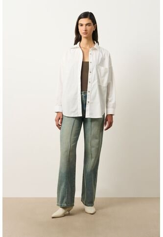 Camisa Manga Larga Oversized Para Mujer Claire Camisa Manga Larga Oversized Para Mujer Claire Blanco XL VÉLEZ Vélez