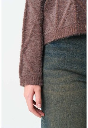 Cardigan Tejido Con Lúrex Para Mujer Soren Cardigan Tejido Con Lúrex Para Mujer Soren Cafe S VÉLEZ