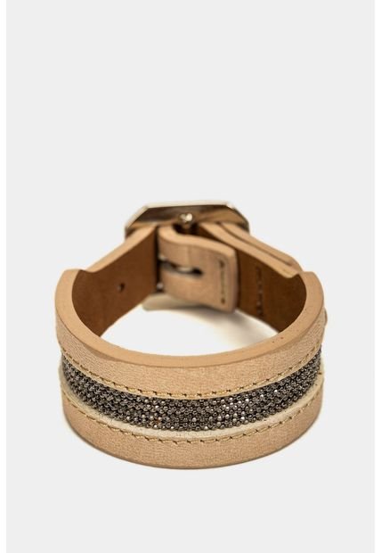 Manilla Ambar De Cuero Para Mujer Millare Beige