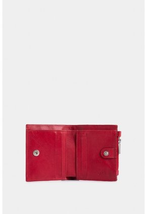 Billetera Golden De Cuero Para Mujer Grabado Billetera Golden De Cuero Para Mujer Grabado Rojo VÉLEZ