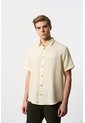 Camisa En Lino Manga Corta Siena Para Hombre Camisa En Lino Manga Corta Siena Para Hombre Amarillo M VÉLEZ de Vélez