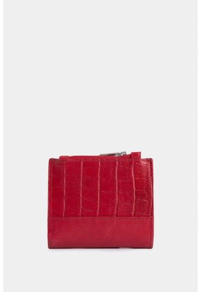 Billetera Golden De Cuero Para Mujer Grabado Billetera Golden De Cuero Para Mujer Grabado Rojo VÉLEZ