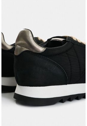 Tenis De Cuero Y Textil Para Mujer Flora Tenis De Cuero Y Textil Para Mujer Flora Negro 34 VÉLEZ