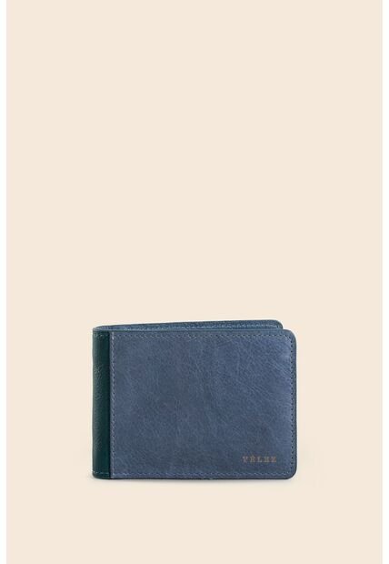 Billetera Lunar De Cuero Para Hombre Contraste De Color Billetera Lunar De Cuero Para Hombre Contraste De Color Azul Claro Vélez