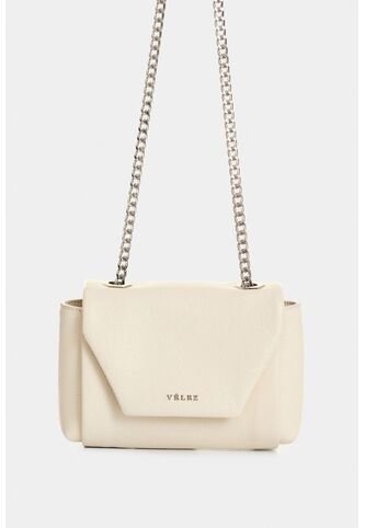 Manos Libres Mini Lili De Cuero Para Mujer Con Cadena Manos Libres Mini Lili De Cuero Para Mujer Con Cadena Blanco VÉLEZ Vélez