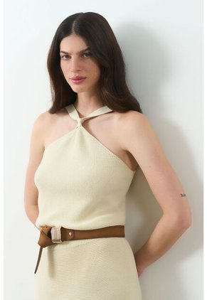 Top Tejido Kiwa Para Mujer Top Tejido Kiwa Para Mujer Crema XL VÉLEZ