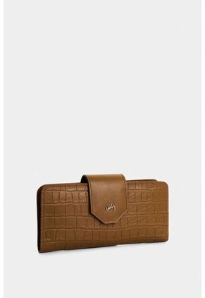 Billetera Porta Chequera Extravaganza De Cuero Para Mujer Grabado Billetera Porta Chequera Extravaganza De Cuero Para Mujer Grabado Miel VÉLEZ