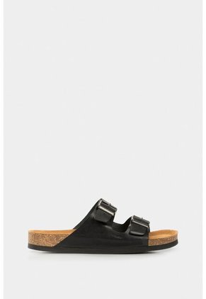 Sandalia Plana De Cuero Vintage Sandalia Plana De Cuero Vintage Negro 38 VÉLEZ