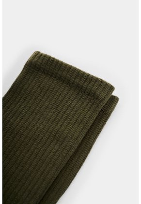 Calcetines Media Pierna Acanalado Para Hombre Diseño Deportivo Calcetines Media Pierna Acanalado Para Hombre Diseño Deportivo Verde Oliva XS VÉLEZ