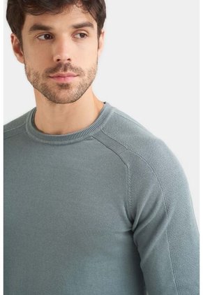 Sweater Tejido En Algodón Para Hombre Manga Ranglan Sweater Tejido En Algodón Para Hombre Manga Ranglan Agua Marina L Vélez