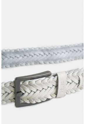 Cinturón Unifaz De Cuero Trenzado Para Hombre Punta Espada Cinturón Unifaz De Cuero Trenzado Para Hombre Punta Espada Blanco 38 VÉLEZ