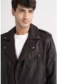 Chaqueta Biker Capri De Cuero Para Hombre Semi Ajustada Chaqueta Biker Capri De Cuero Para Hombre Semi Ajustada Negro L VÉLEZ de Vélez
