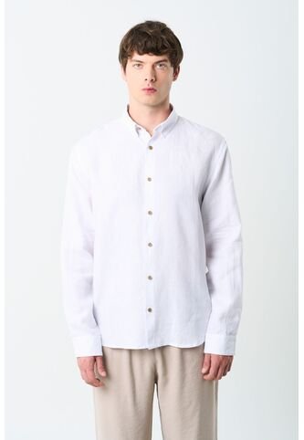 Camisa Manga Larga Semi Fitted Para Hombre Roma Camisa Manga Larga Semi Fitted Para Hombre Roma Blanco XL VÉLEZ Vélez